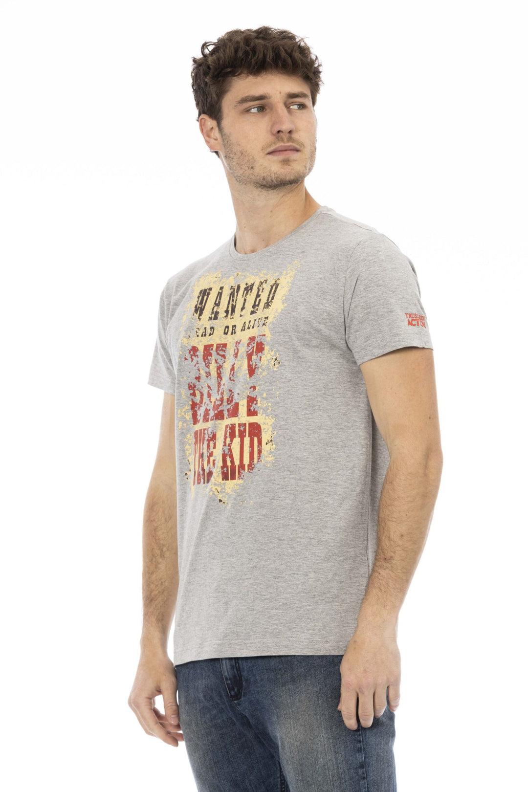 Trussardi Action Gray Cotton T-Shirt