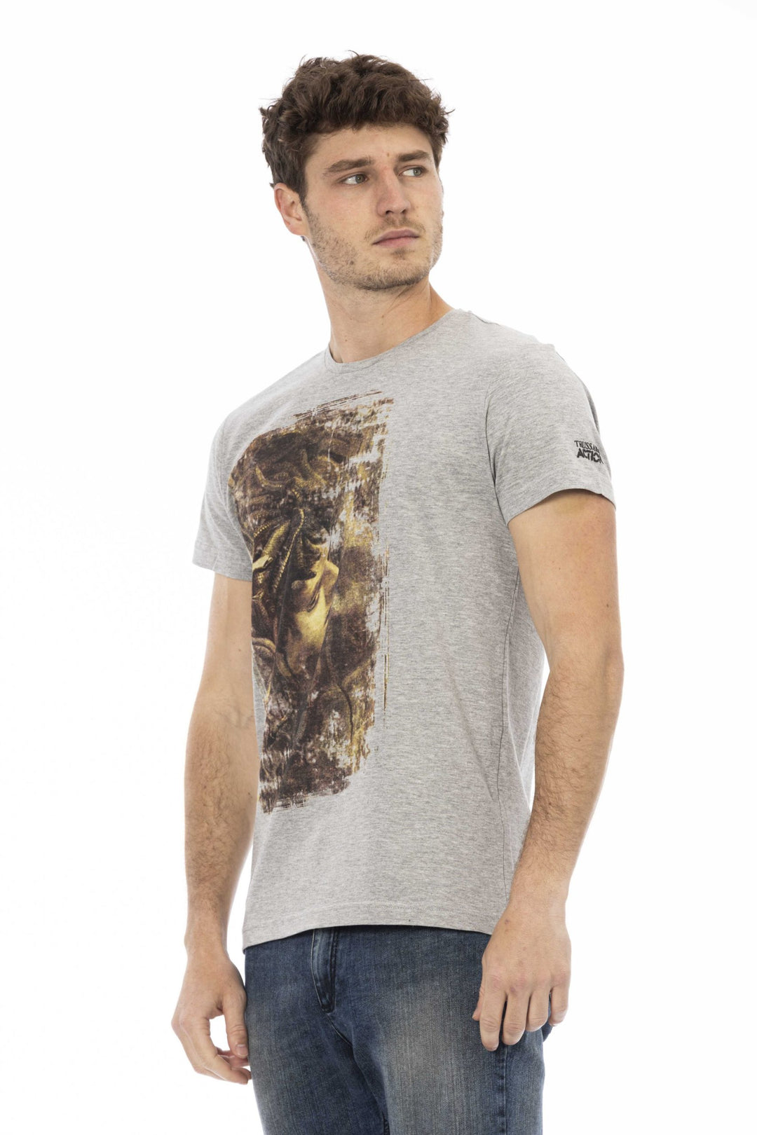 Trussardi Action Gray Cotton T-Shirt