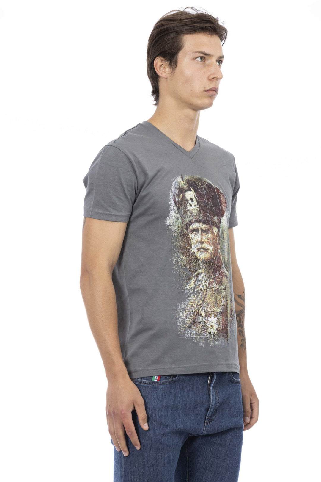 Trussardi Action Gray Cotton T-Shirt