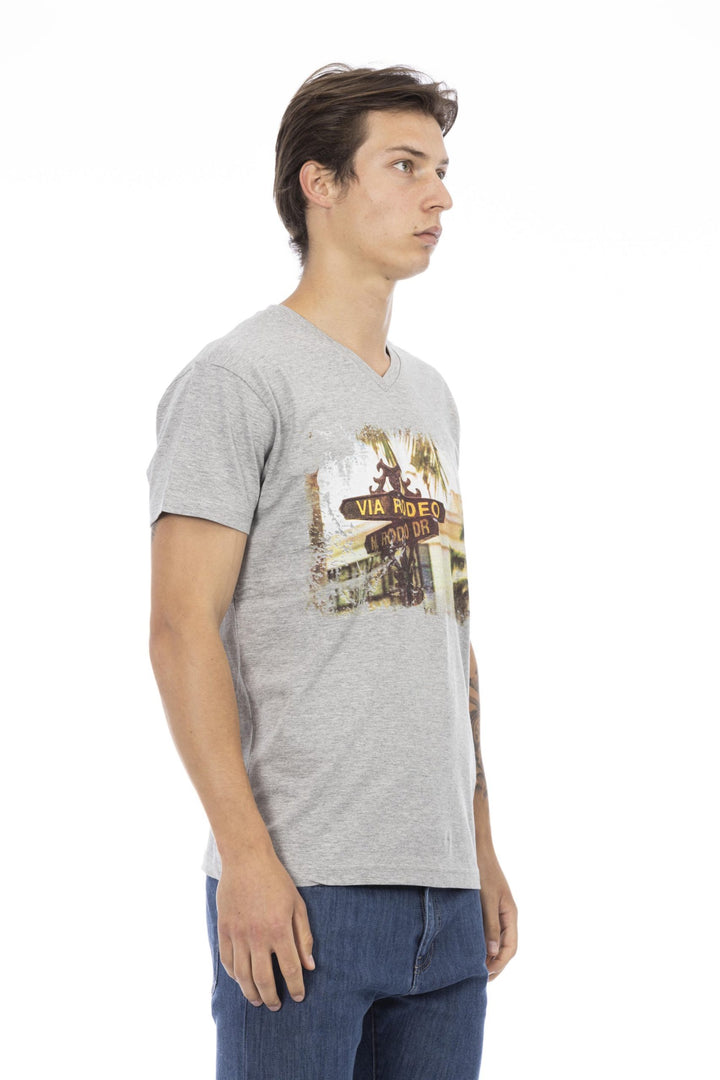 Trussardi Action Gray Cotton T-Shirt