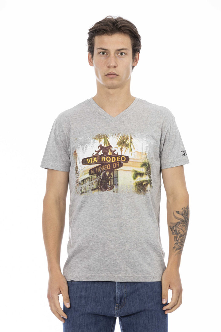 Trussardi Action Gray Cotton T-Shirt