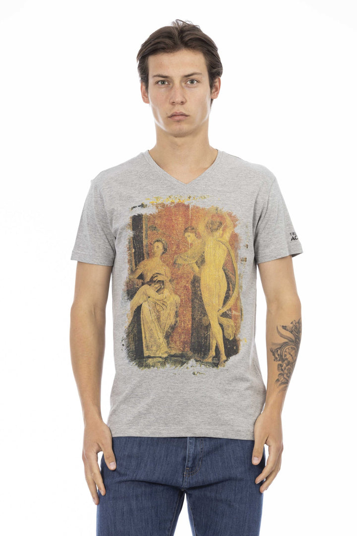 Trussardi Action Gray Cotton T-Shirt