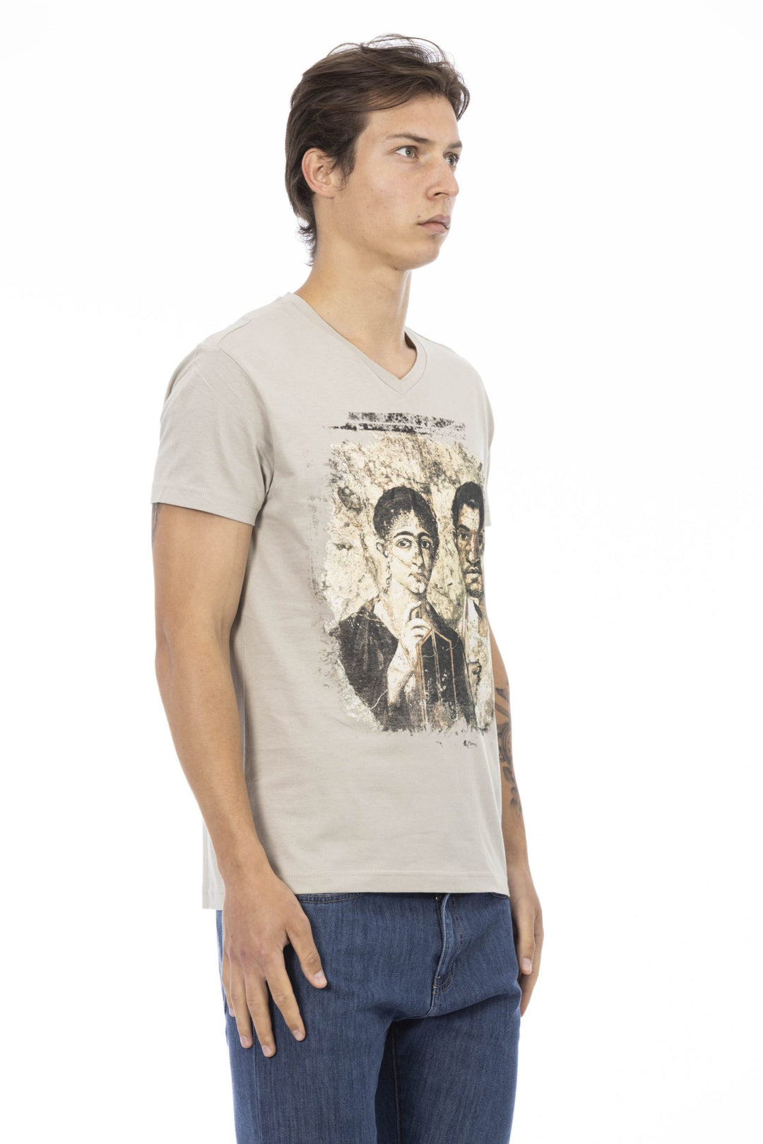 Trussardi Action Beige Cotton T-Shirt