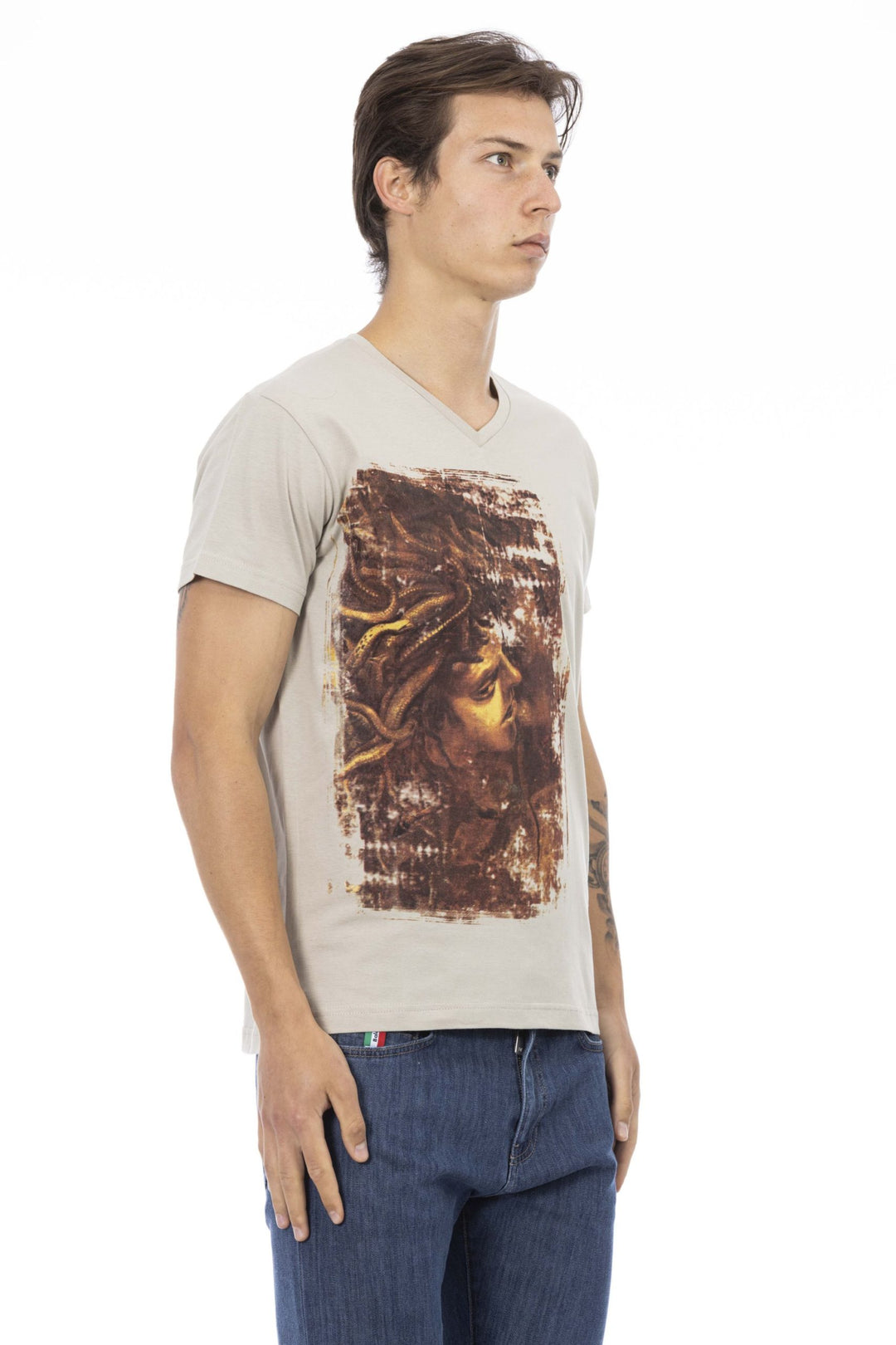 Trussardi Action Beige Cotton T-Shirt