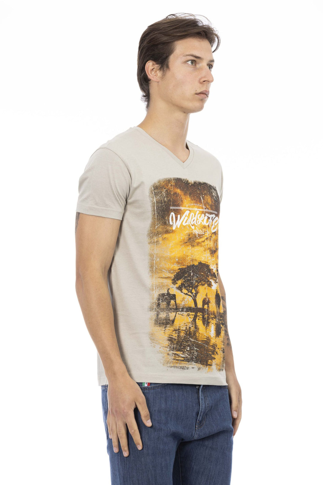 Trussardi Action Beige Cotton T-Shirt