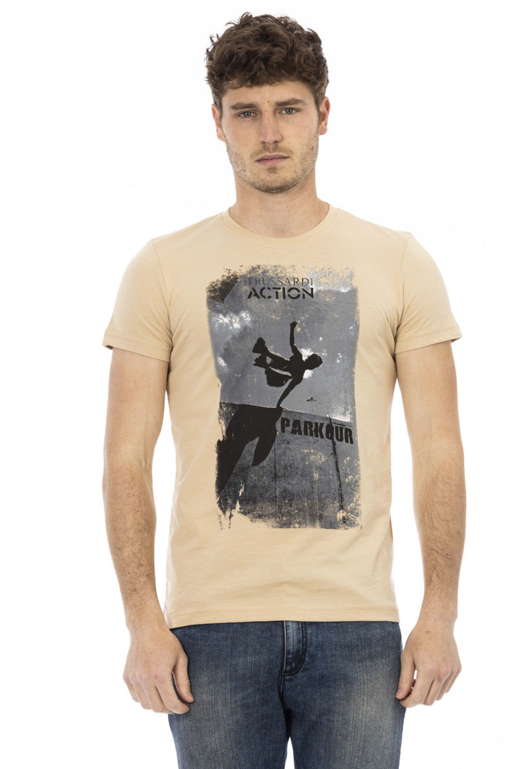 Trussardi Action Beige Cotton T-Shirt