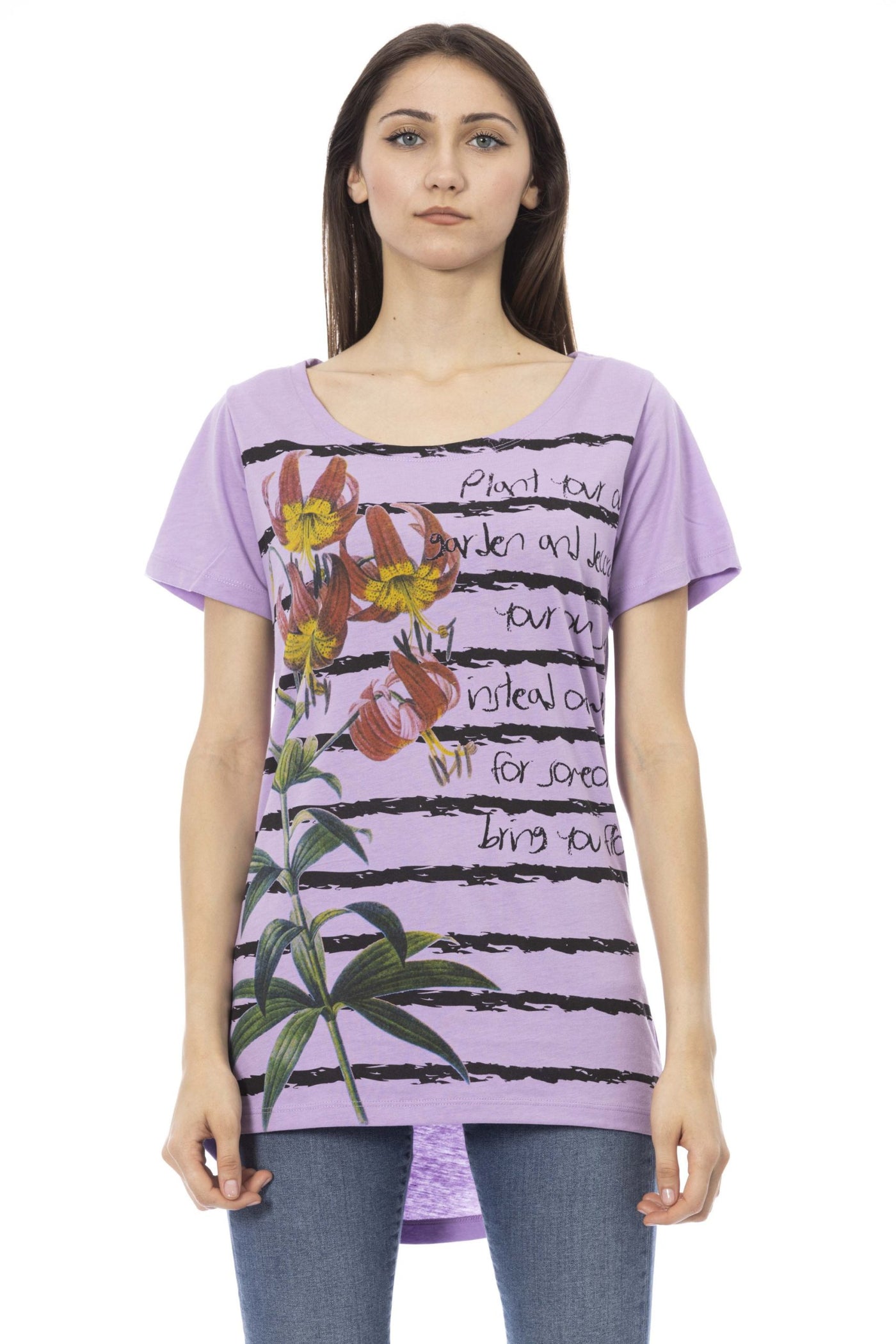 Trussardi Action Violet Cotton Tops & T-Shirt