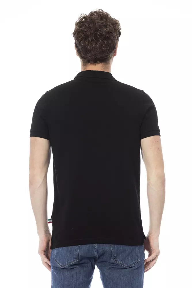 Baldinini Trend Black Cotton Polo Shirt