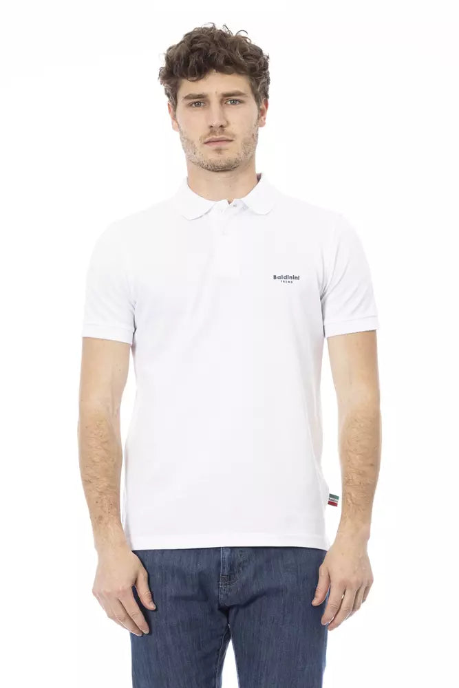Baldinini Trend White Cotton Polo Shirt