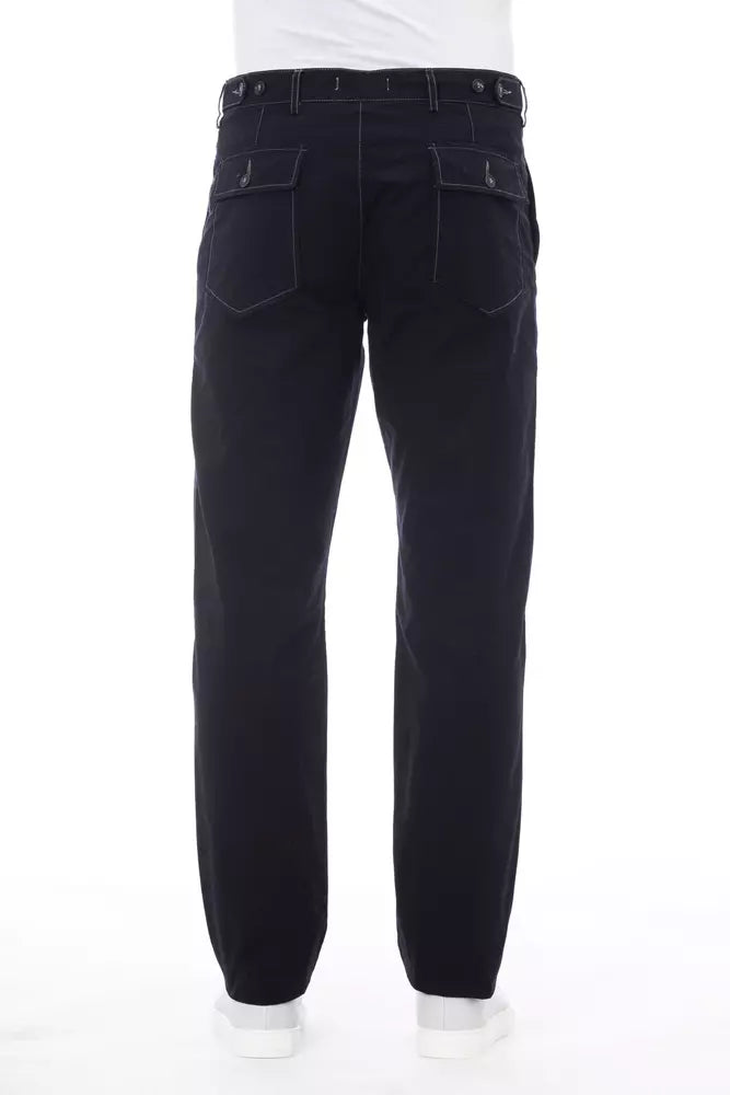 Alpha studio Blue Cotton Jeans & Pant