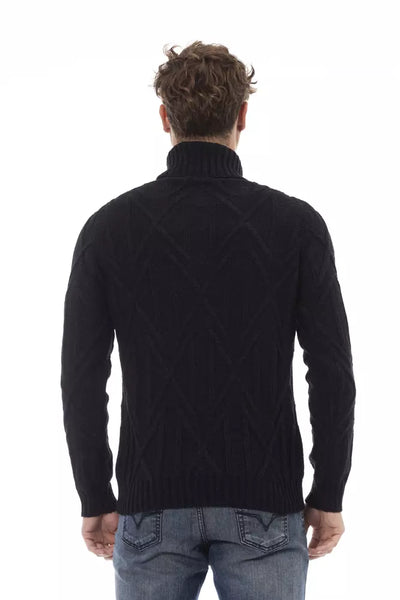Alpha studio Black Merino Wool Sweater