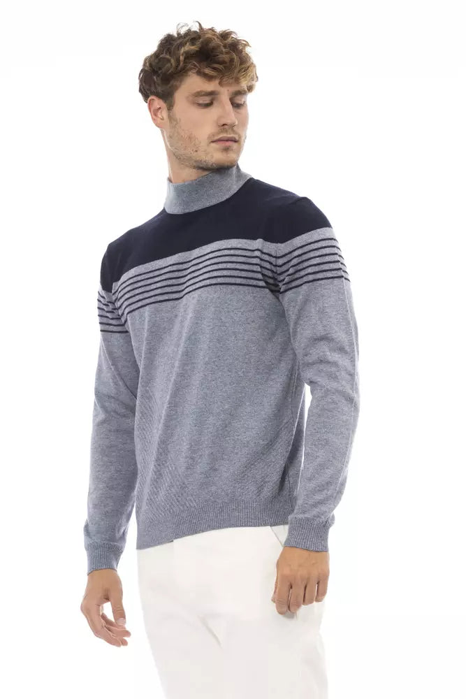 Alpha studio Light Blue Viscose Sweater