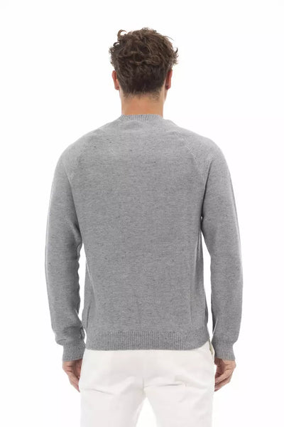 Alpha studio Gray Cotton Sweater