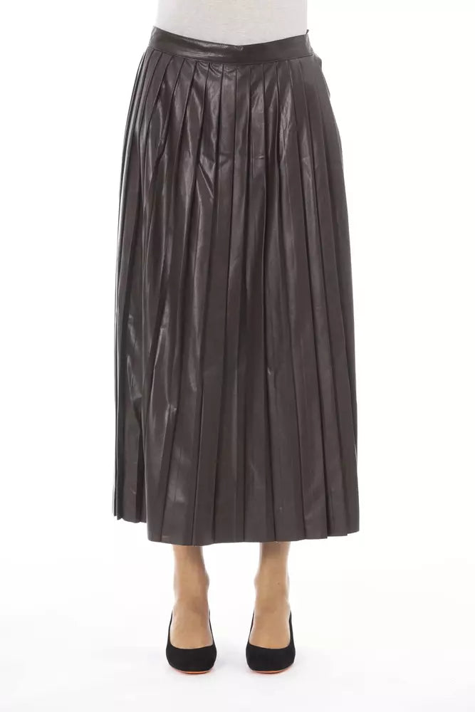 Alpha studio Brown Polyethylene Skirt