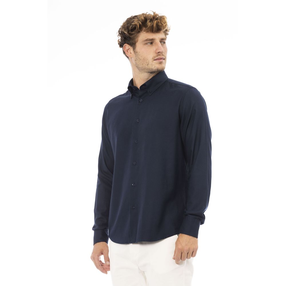 Baldinini Trend Blue Cotton Shirt