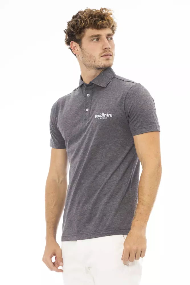 Baldinini trend Gray Cotton Polo Shirt