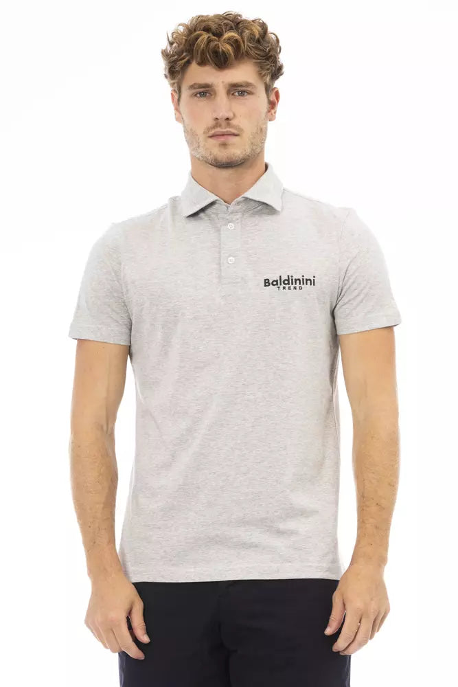 Baldinini trend Gray Cotton Polo Shirt
