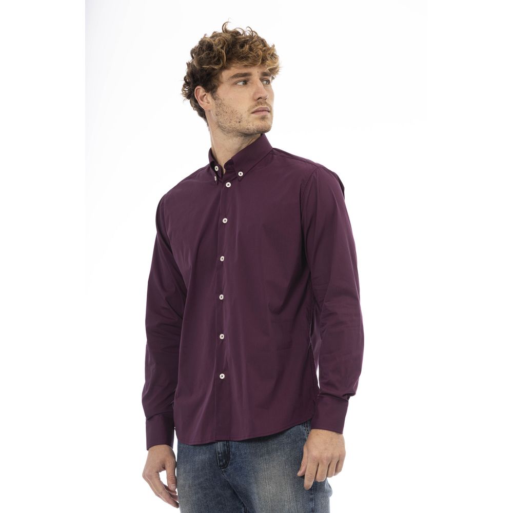 Baldinini Trend Burgundy Cotton Shirt