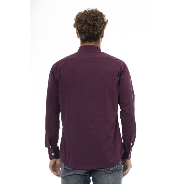 Baldinini Trend Burgundy Cotton Shirt