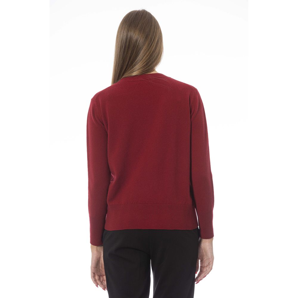 Baldinini Trend Red Wool Sweater