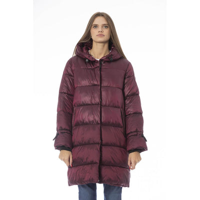 Baldinini Trend Burgundy Nylon Jackets & Coat