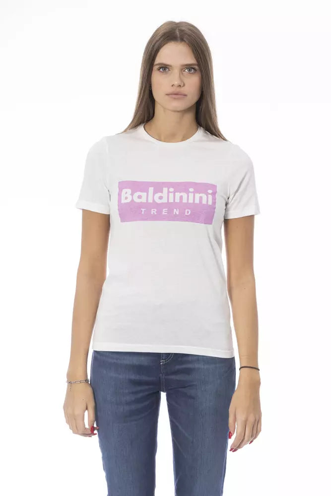 Baldinini Trend White Cotton Tops & T-Shirt