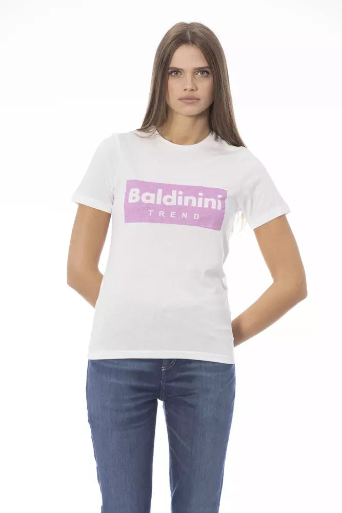 Baldinini Trend White Cotton Tops & T-Shirt