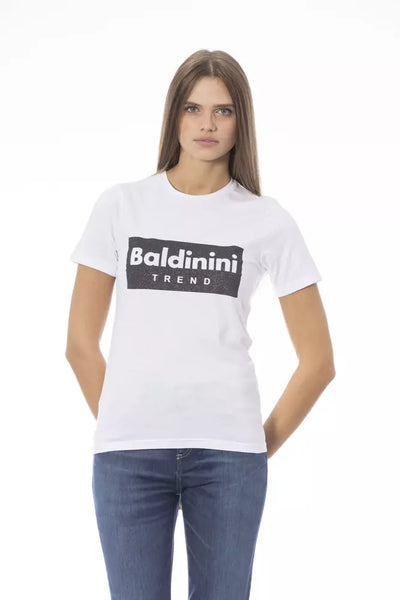 Baldinini Trend White Cotton Tops & T-Shirt