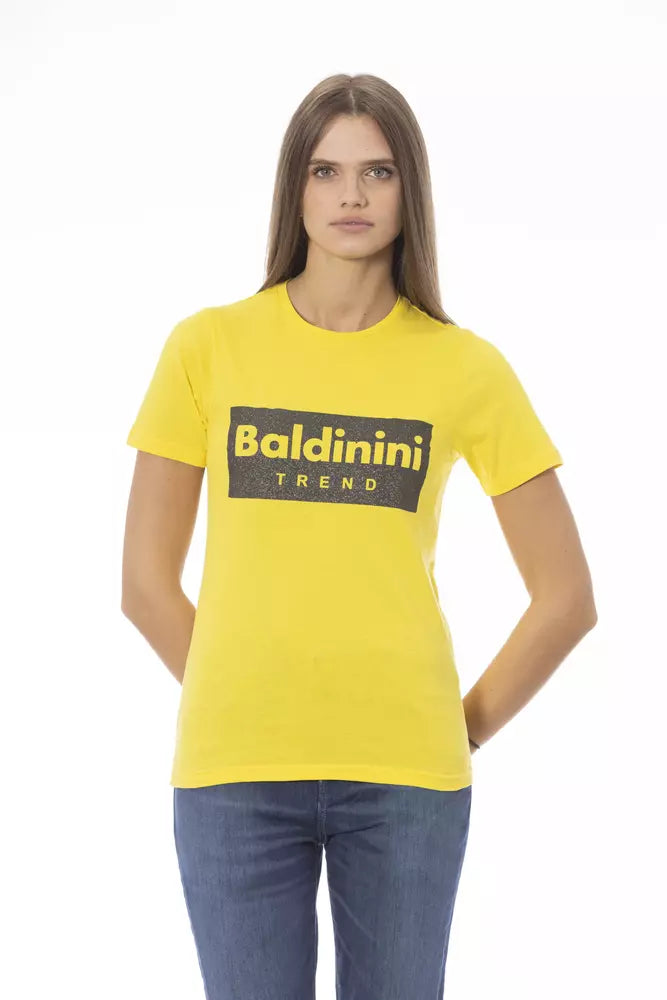 Baldinini Trend Yellow Cotton Tops & T-Shirt