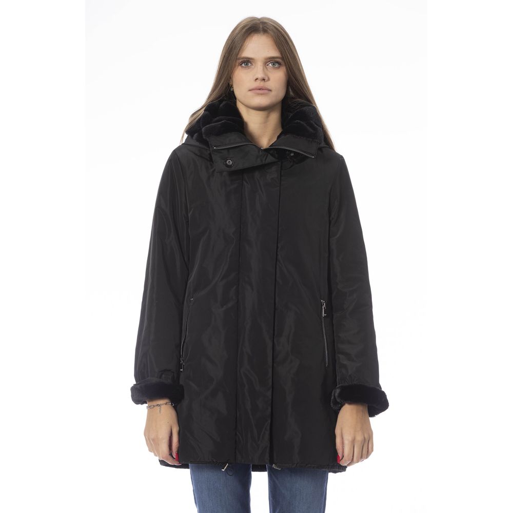 Baldinini Trend Black Polyester Jackets & Coat