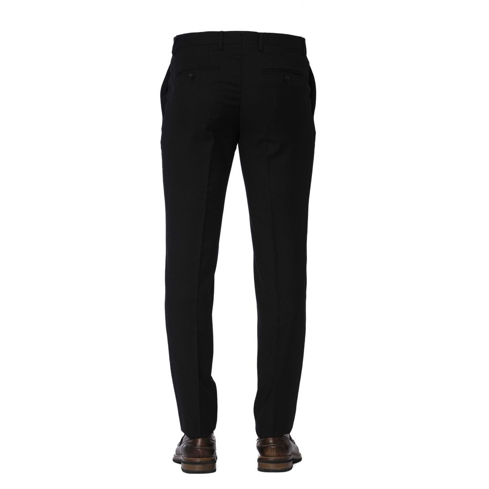 Trussardi Black Polyester Jeans & Pant