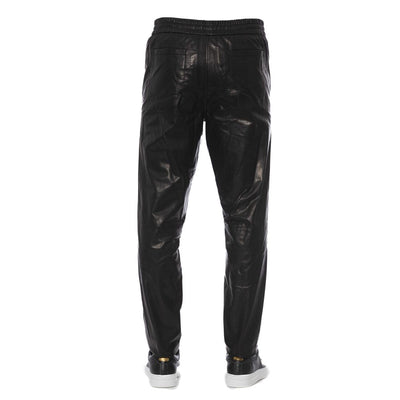 Trussardi Black LAMB Leather Jeans & Pant