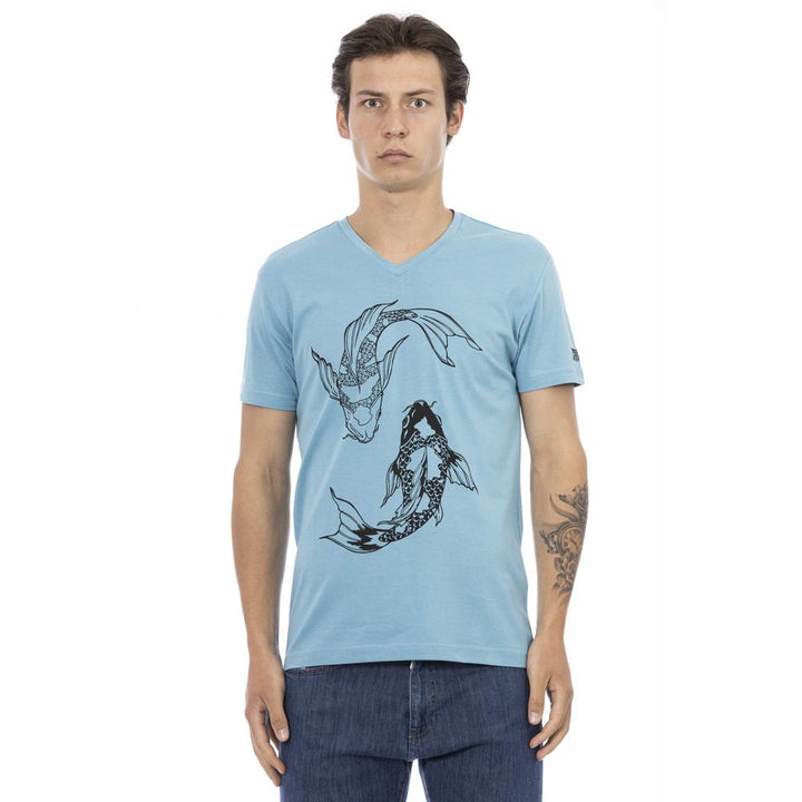 Trussardi Action Light Blue Cotton T-Shirt