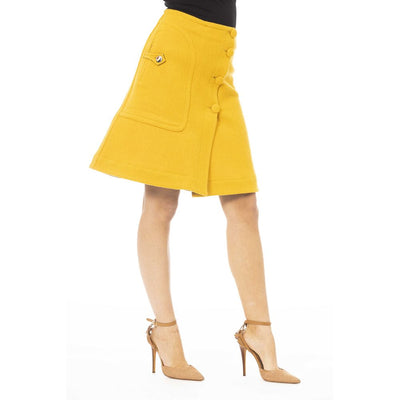Jacob Cohen Yellow Wool Skirt