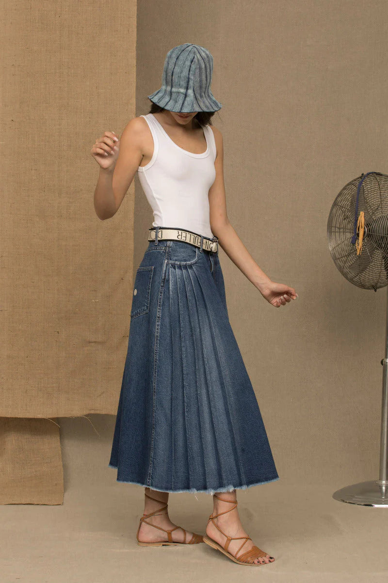 Don The Fuller Blue Cotton Skirt Blue, Don The Fuller, feed-1, Skirts - Women - Clothing, W30 | IT44, W32 | IT46 at SEYMAYKA