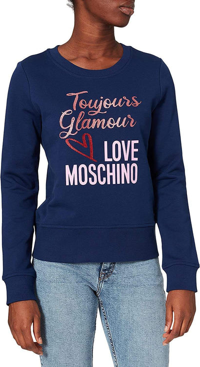 Love Moschino brand design on front  Sweater Blue, feed-agegroup-adult, feed-color-Blue, feed-gender-female, IT40|S, IT42|M, IT44|L, IT46 | L, IT48 | XL, Love Moschino, Sweaters - Women - Clothing at SEYMAYKA