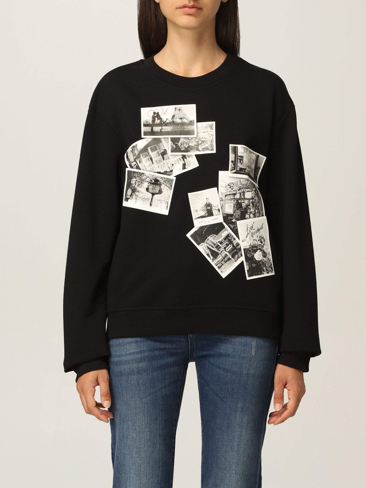Love Moschino brand design on front  Sweater Black, feed-agegroup-adult, feed-color-Black, feed-gender-female, IT40|S, IT42|M, IT44|L, IT46 | L, IT48 | XL, Love Moschino, Sweaters - Women - Clothing at SEYMAYKA