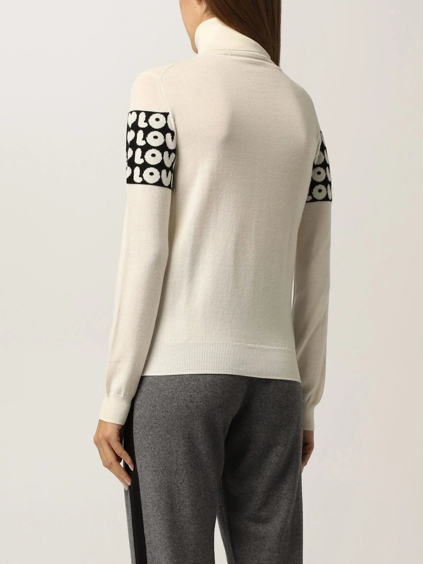 Love Moschino White Wool Sweater feed-1, IT40|S, IT42|M, IT46 | L, IT48 | XL, Love Moschino, Sweaters - Women - Clothing, White at SEYMAYKA