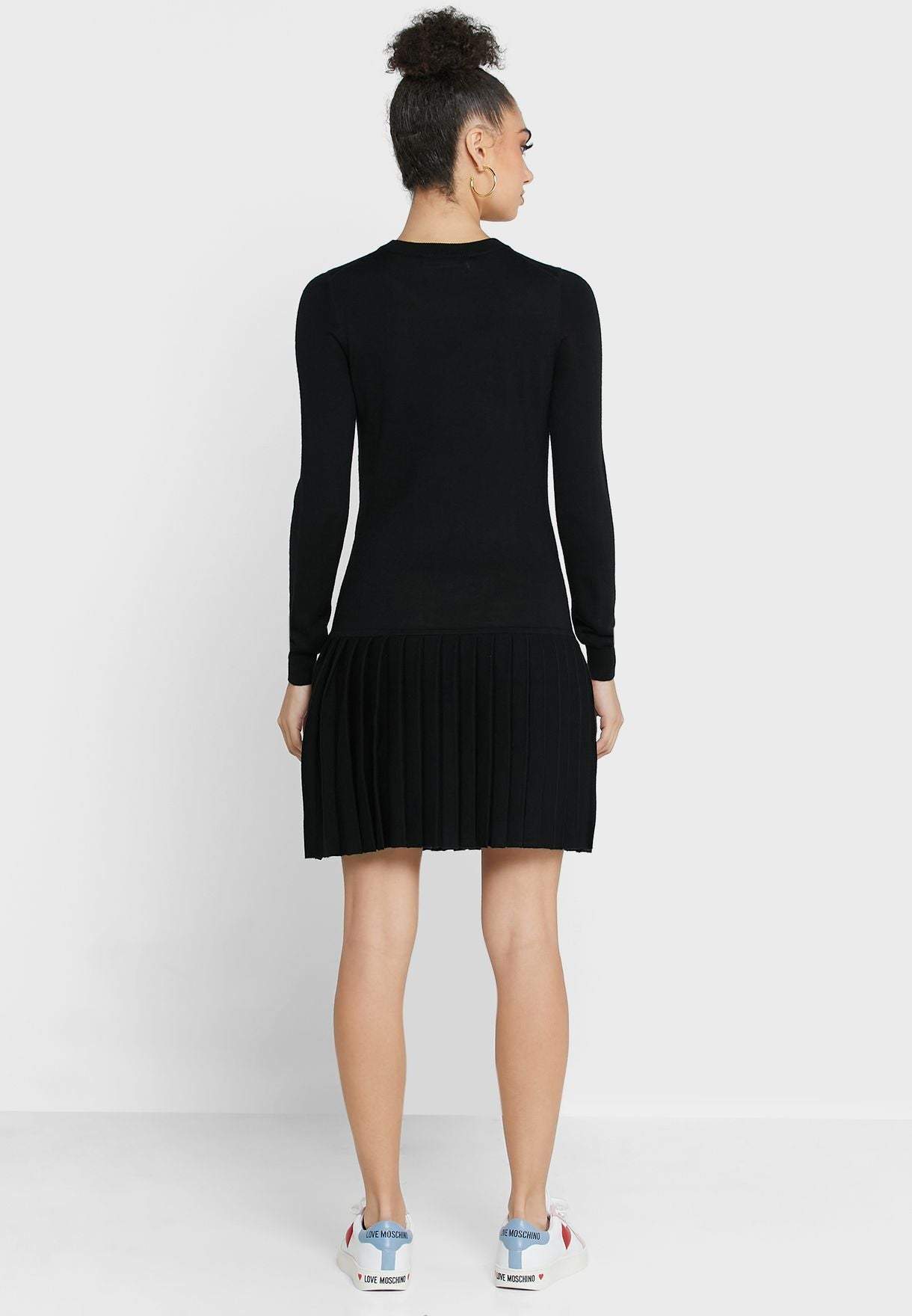 Love Moschino crewneck knit Dress Black, Dresses - Women - Clothing, feed-agegroup-adult, feed-color-Black, feed-gender-female, IT40|S, IT42|M, IT44|L, IT46 | L, Love Moschino at SEYMAYKA