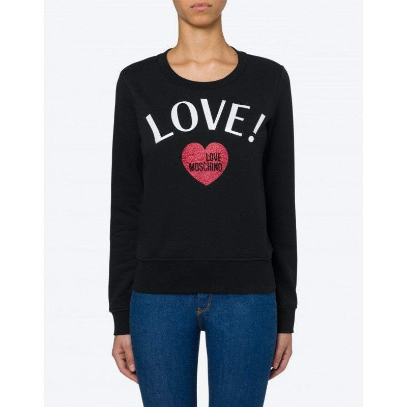 Love Moschino crewneck cotton Sweater Black, feed-agegroup-adult, feed-color-Black, feed-gender-female, IT38|XS, IT40|S, IT42|M, IT44|L, IT46 | L, IT48 | XL, Love Moschino, Sweaters - Women - Clothing at SEYMAYKA