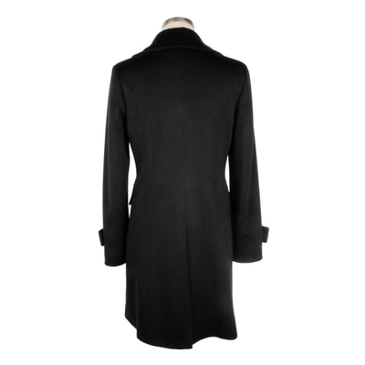 Made in Italy Black Wool Jackets & Coat Black, feed-1, IT44|L, IT46 | L, IT50 | XXL, Jackets & Coats - Women - Clothing, Made in Italy at SEYMAYKA