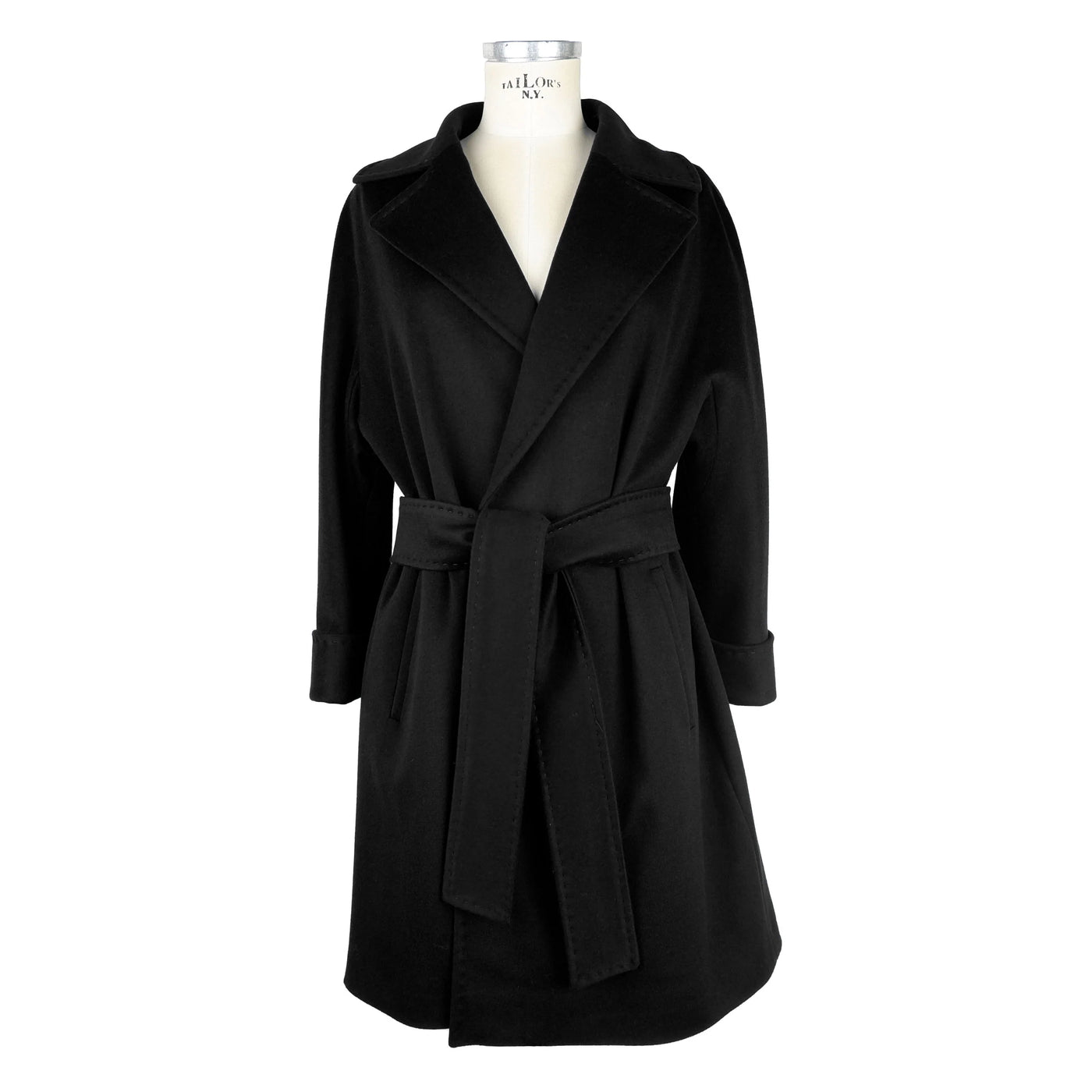 Made in Italy Black Wool Jackets & Coat Black, feed-1, IT40|S, IT42|M, IT44|L, IT46 | L, IT48 | XL, Jackets & Coats - Women - Clothing, Made in Italy at SEYMAYKA