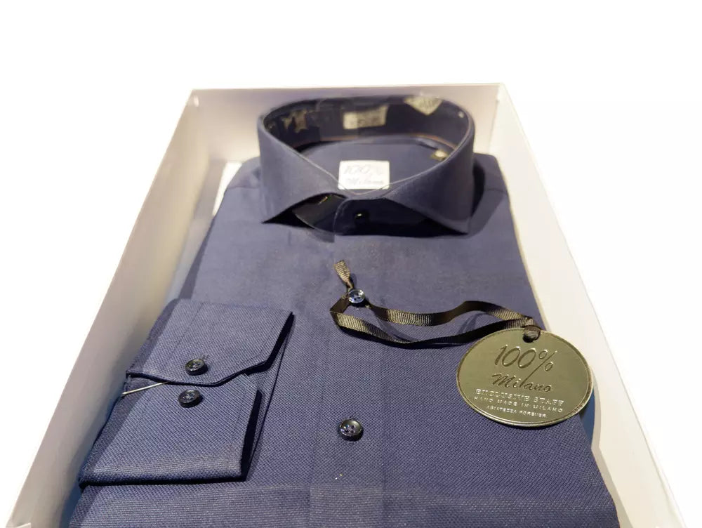 Made in Italy Blue Cotton Shirt