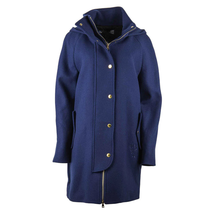 Love Moschino Blue Virgin Wool Jackets & Coat Blue, feed-1, IT40|S, Jackets & Coats - Women - Clothing, Love Moschino at SEYMAYKA