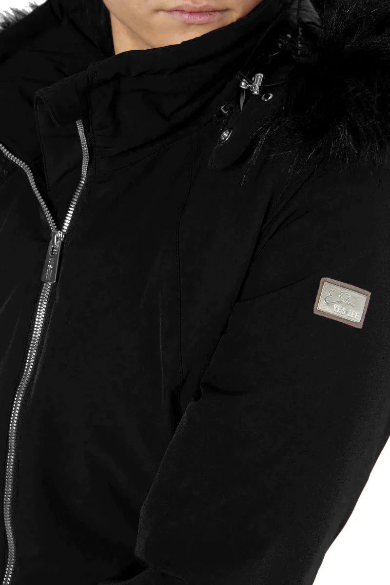 Yes Zee Black Polyester Jackets & Coat Black, feed-1, Jackets & Coats - Women - Clothing, L, M, S, XL, XS, XXL, Yes Zee at SEYMAYKA