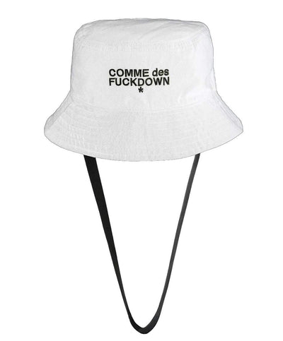 Comme Des Fuckdown White Polyester Hats & Cap #men, Comme Des Fuckdown, feed-1, Hats & Caps - Men - Accessories, White at SEYMAYKA