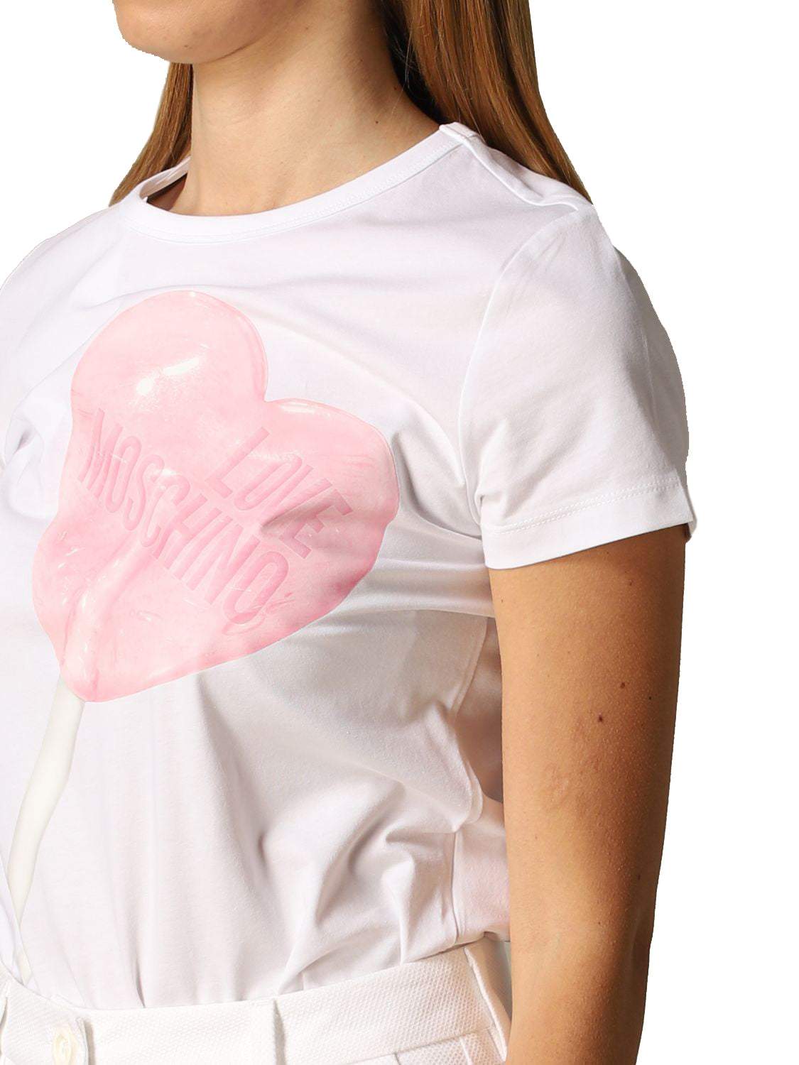 Love Moschino White Cotton Tops & T-Shirt feed-1, IT40|S, IT42|M, IT44|L, Love Moschino, Tops & T-Shirts - Women - Clothing, White at SEYMAYKA