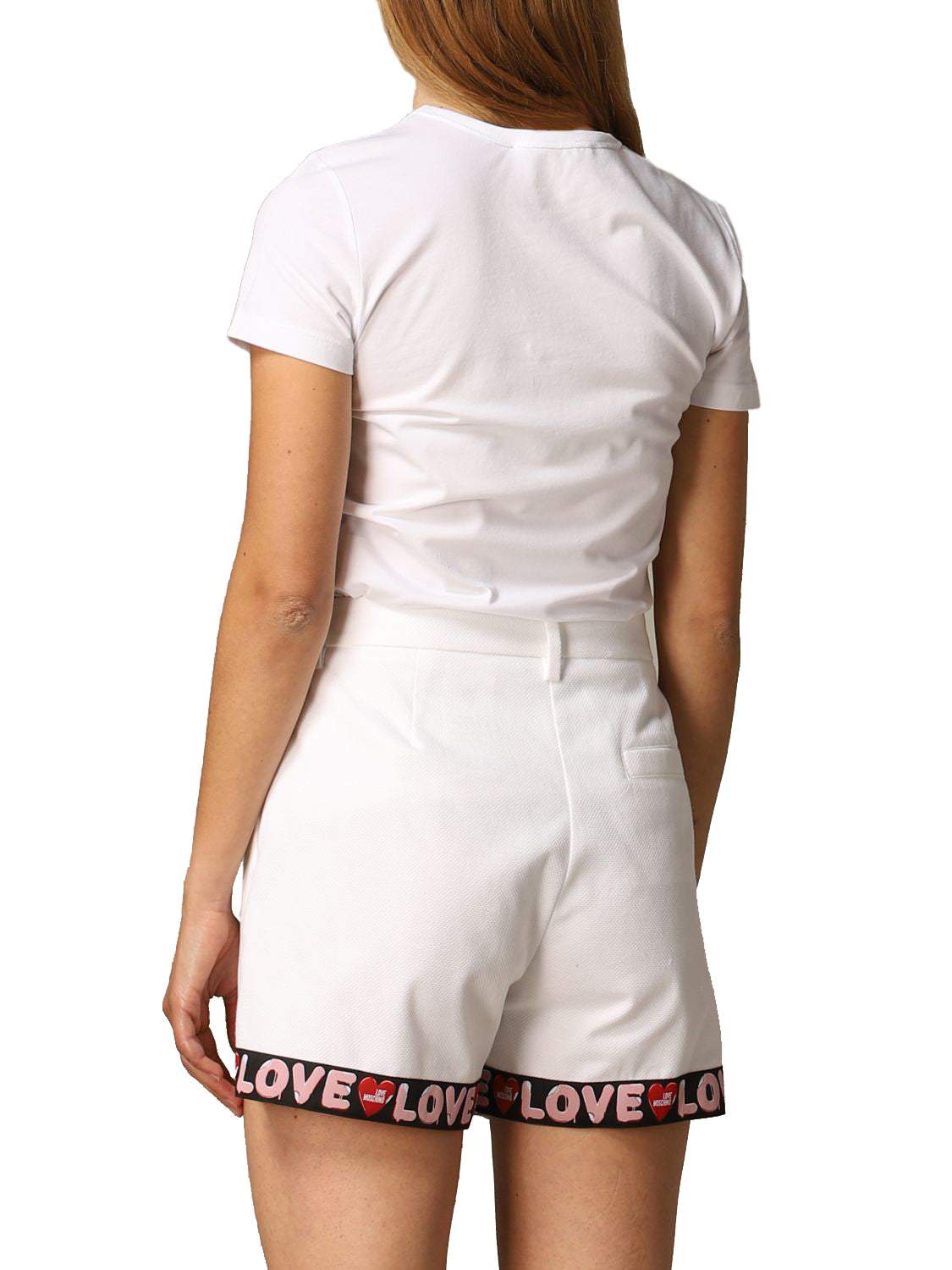 Love Moschino White Cotton Tops & T-Shirt feed-1, IT40|S, IT42|M, IT44|L, Love Moschino, Tops & T-Shirts - Women - Clothing, White at SEYMAYKA