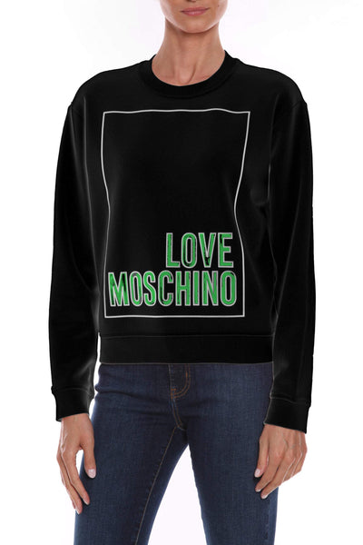 Love Moschino Black Cotton Sweater Black, feed-1, IT40|S, IT42|M, IT44|L, IT46 | L, Love Moschino, Sweaters - Women - Clothing at SEYMAYKA