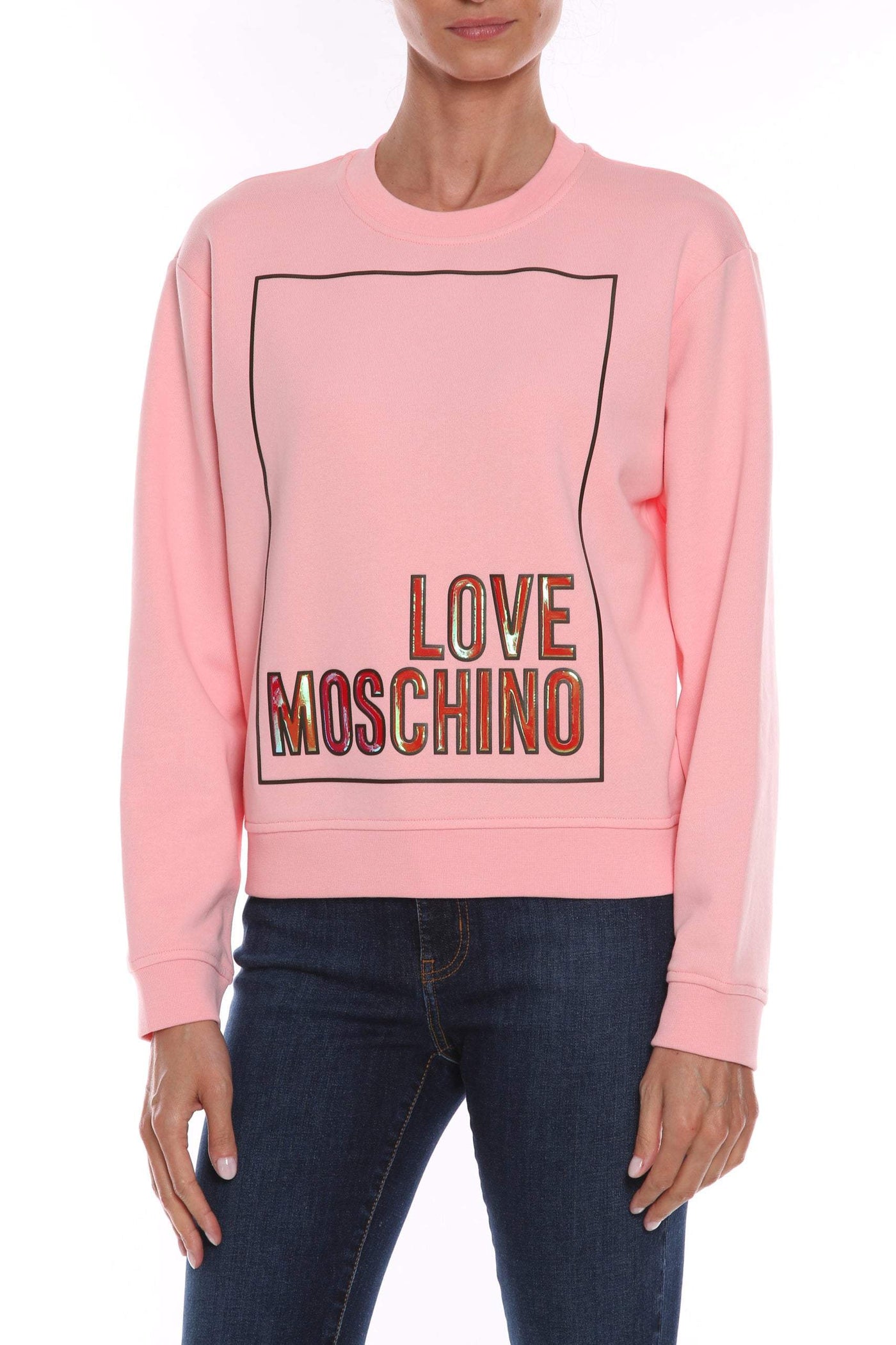 Love Moschino Pink Cotton Sweater feed-1, IT40|S, IT42|M, Love Moschino, Pink, Sweaters - Women - Clothing at SEYMAYKA